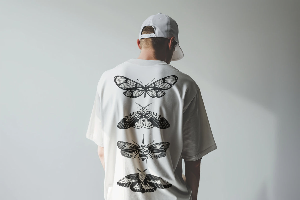 Kelebek Desenli Özel Tasarım T-shirt